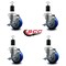 Service Caster 3.5'' Blue Poly Swivel 1-1/2'' Expanding Stem Caster Set with Brake, 4PK SCC-EX20S3514-PPUB-BLUE-TLB-112-4 - alternate 4